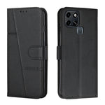 Custodia per telefono in pelle con fibbia in pelle di vitello cucita, For Tecno Spark 8 Pro, For Tecno Spark Go 2022 / Spark 8C, For Infinix Smart 6