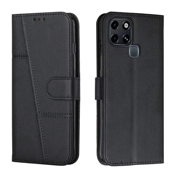 Custodia per telefono in pelle con fibbia in pelle di vitello cucita, For Tecno Spark 8 Pro, For Tecno Spark Go 2022 / Spark 8C, For Infinix Smart 6