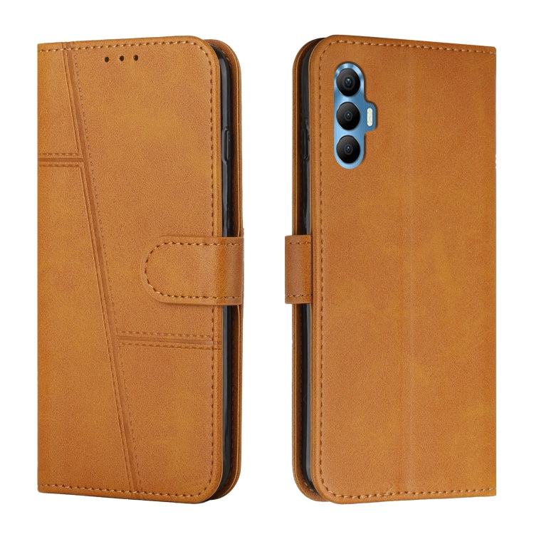 Custodia per telefono in pelle con fibbia in pelle di vitello cucita, For Tecno Spark 8 Pro, For Tecno Spark Go 2022 / Spark 8C, For Infinix Smart 6