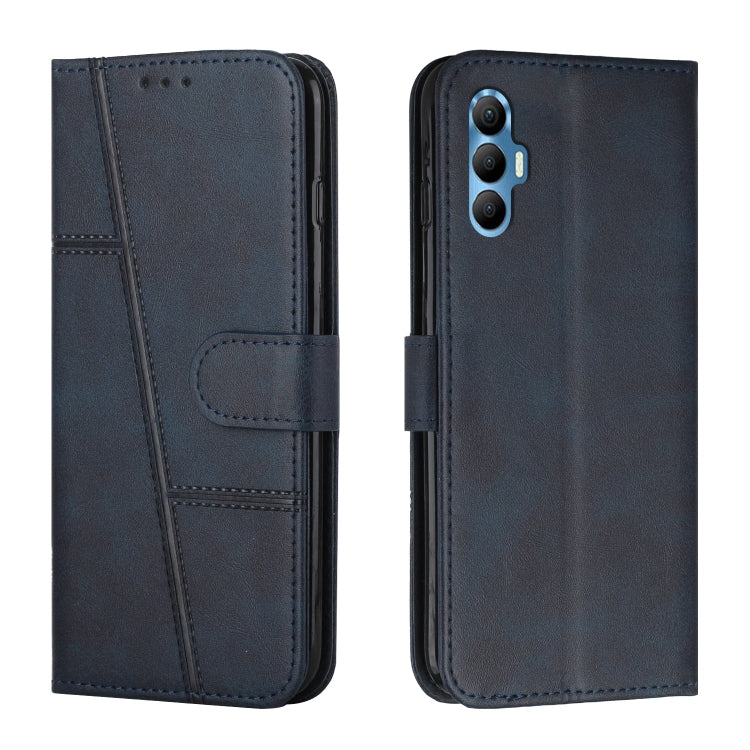 Custodia per telefono in pelle con fibbia in pelle di vitello cucita, For Tecno Spark 8 Pro, For Tecno Spark Go 2022 / Spark 8C, For Infinix Smart 6