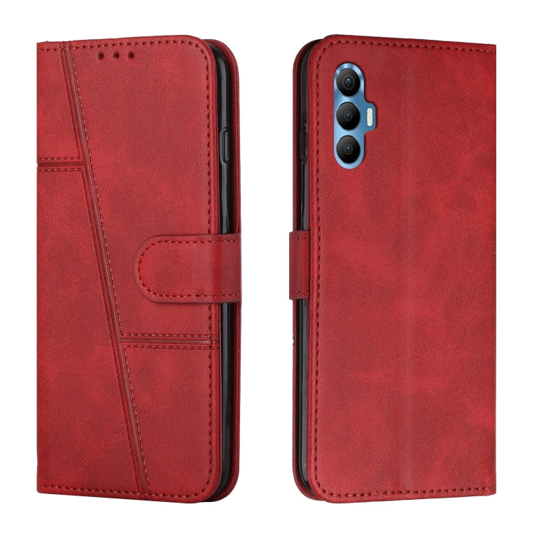 Custodia per telefono in pelle con fibbia in pelle di vitello cucita, For Tecno Spark 8 Pro, For Tecno Spark Go 2022 / Spark 8C, For Infinix Smart 6