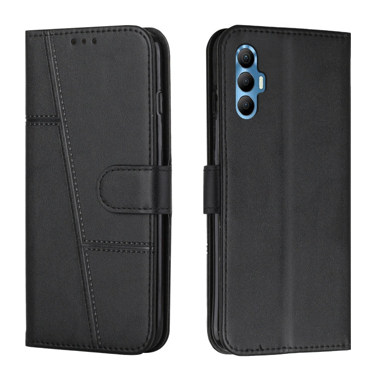Custodia per telefono in pelle con fibbia in pelle di vitello cucita, For Tecno Spark 8 Pro, For Tecno Spark Go 2022 / Spark 8C, For Infinix Smart 6