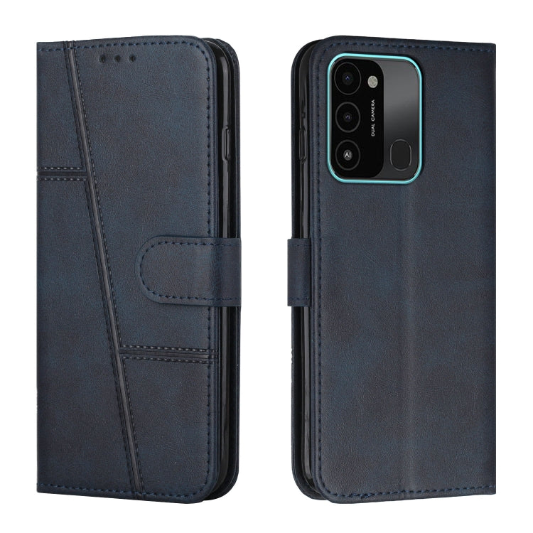 Custodia per telefono in pelle con fibbia in pelle di vitello cucita, For Tecno Spark 8 Pro, For Tecno Spark Go 2022 / Spark 8C, For Infinix Smart 6