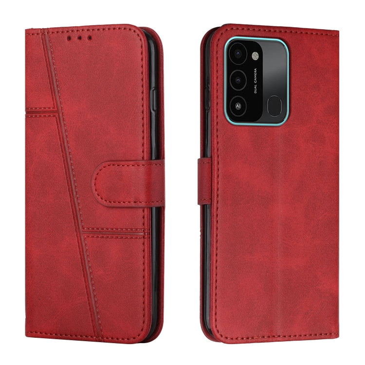 Custodia per telefono in pelle con fibbia in pelle di vitello cucita, For Tecno Spark 8 Pro, For Tecno Spark Go 2022 / Spark 8C, For Infinix Smart 6