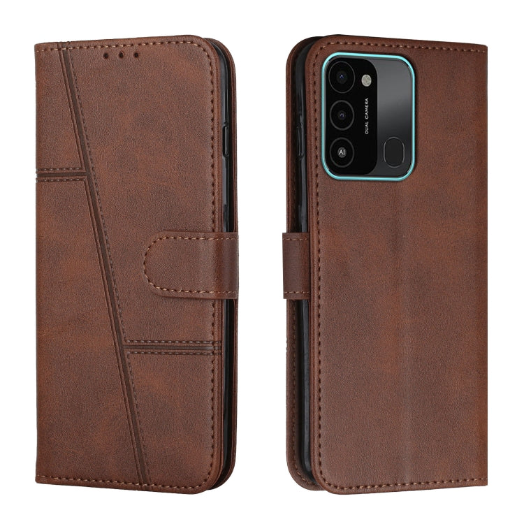 Custodia per telefono in pelle con fibbia in pelle di vitello cucita, For Tecno Spark 8 Pro, For Tecno Spark Go 2022 / Spark 8C, For Infinix Smart 6