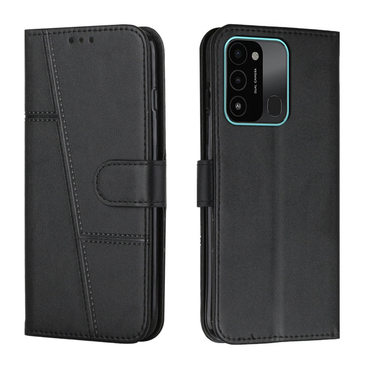 Custodia per telefono in pelle con fibbia in pelle di vitello cucita, For Tecno Spark 8 Pro, For Tecno Spark Go 2022 / Spark 8C, For Infinix Smart 6