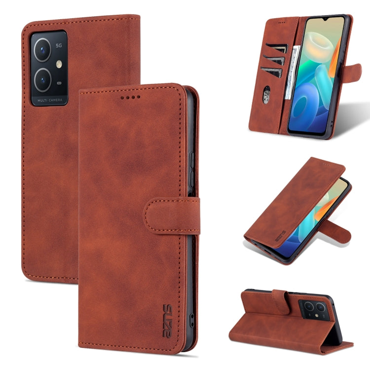 AZNS Skin Feel Calf Texture Custodia per telefono orizzontale in pelle a conchiglia, For vivo Y33s/Y75 5G