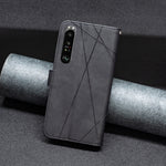 BF05 Custodia per telefono in pelle con struttura a rombo con fibbia magnetica, For Sony Xperia 1 III, For Sony Xperia 5 III, For Sony Xperia 10 III