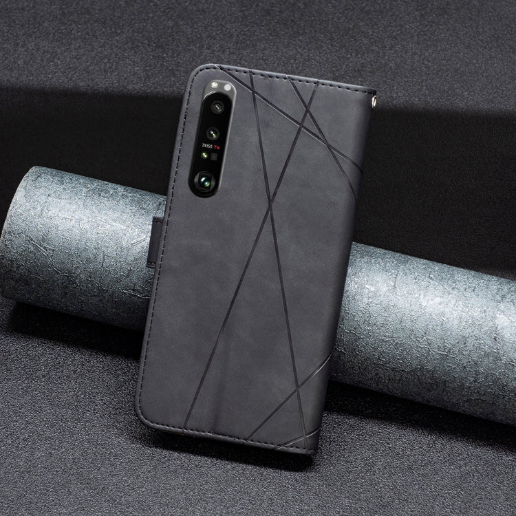 BF05 Custodia per telefono in pelle con struttura a rombo con fibbia magnetica, For Sony Xperia 1 III, For Sony Xperia 5 III, For Sony Xperia 10 III