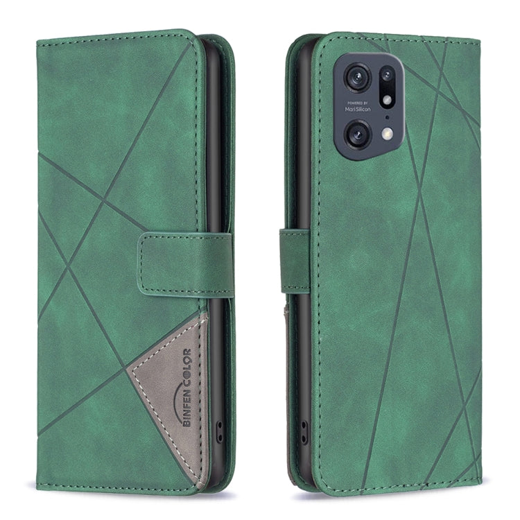 BF05 Custodia per telefono in pelle con struttura a rombo con fibbia magnetica, For OnePlus Nord N200 5G, For OPPO Find X5 Pro, For OPPO Reno7 5G Global, For Infinix Zero X Neo