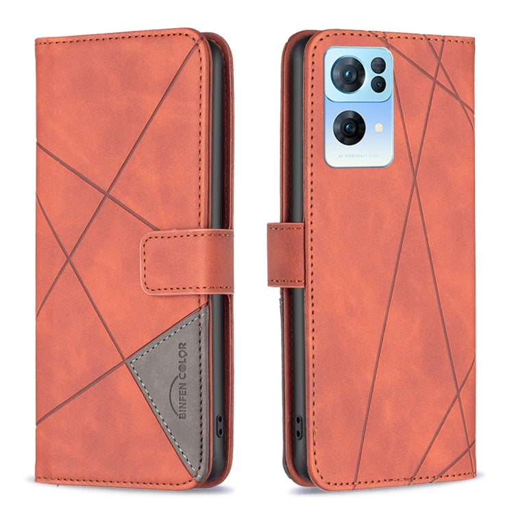 BF05 Custodia per telefono in pelle con struttura a rombo con fibbia magnetica, For OnePlus Nord N200 5G, For OPPO Find X5 Pro, For OPPO Reno7 5G Global, For Infinix Zero X Neo