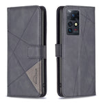 BF05 Custodia per telefono in pelle con struttura a rombo con fibbia magnetica, For Infinix Zero X / X Pro