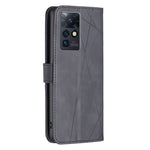 BF05 Custodia per telefono in pelle con struttura a rombo con fibbia magnetica, For Infinix Zero X / X Pro