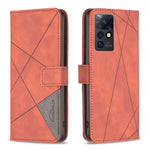 BF05 Custodia per telefono in pelle con struttura a rombo con fibbia magnetica, For Infinix Zero X / X Pro