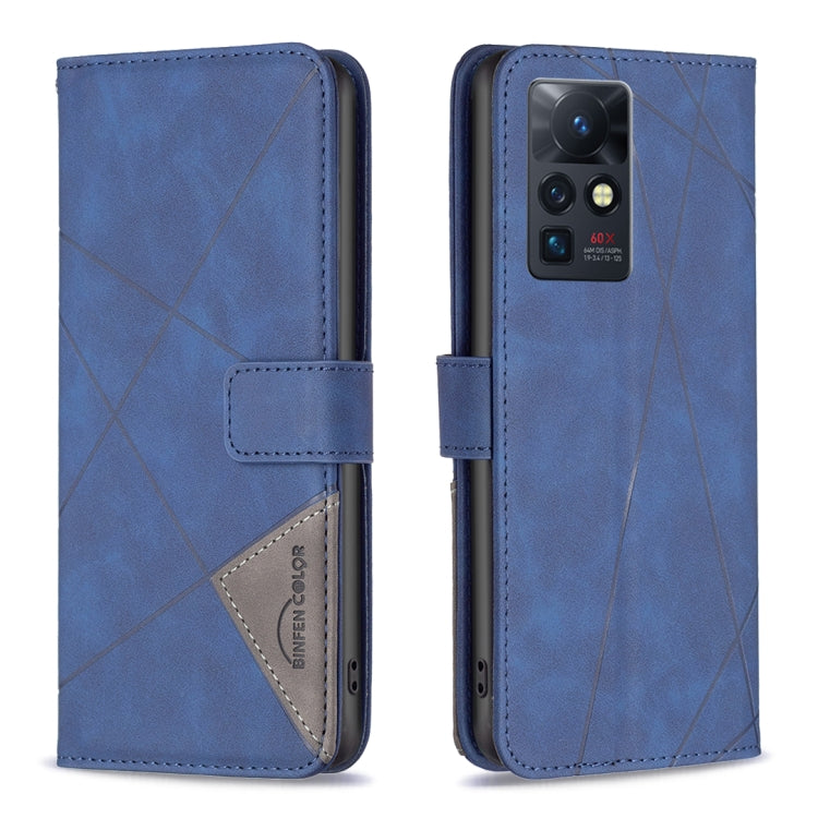 BF05 Custodia per telefono in pelle con struttura a rombo con fibbia magnetica, For Infinix Zero X / X Pro