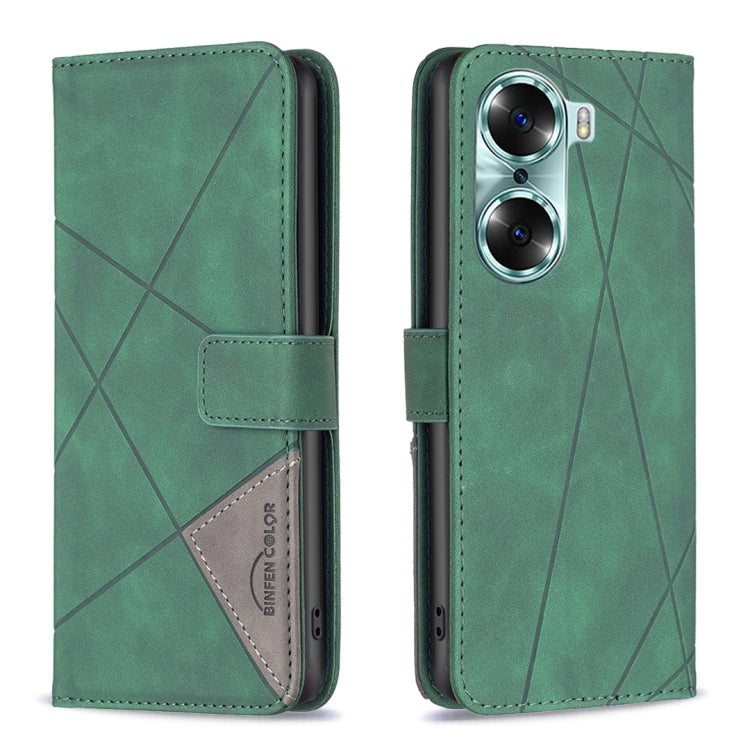 Custodia per cellulare in pelle a vibrazione orizzontale con fibbia magnetica a rombo, For Honor 60, For Honor 60 Pro