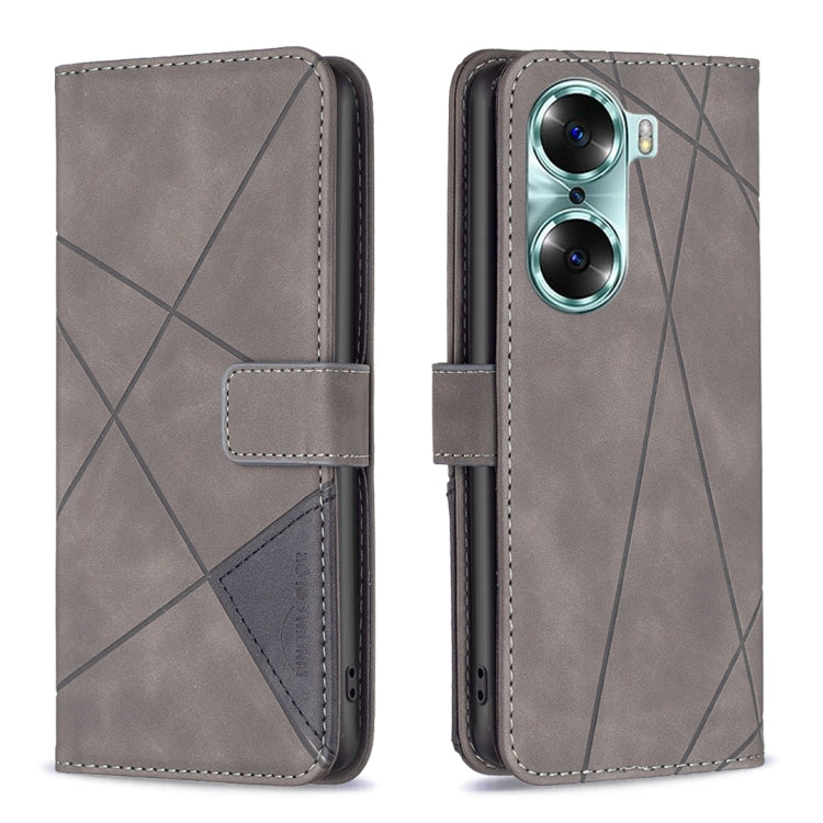 Custodia per cellulare in pelle a vibrazione orizzontale con fibbia magnetica a rombo, For Honor 60, For Honor 60 Pro