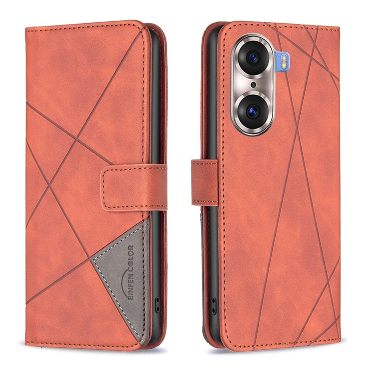 Custodia per cellulare in pelle a vibrazione orizzontale con fibbia magnetica a rombo, For Honor 60, For Honor 60 Pro