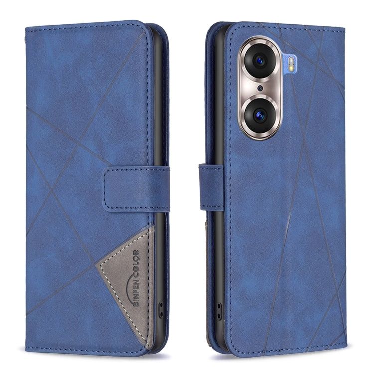 Custodia per cellulare in pelle a vibrazione orizzontale con fibbia magnetica a rombo, For Honor 60, For Honor 60 Pro