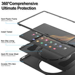 Impugnatura con impugnatura a rotazione 360 TPU + custodia per tablet PC, For Samsung Galaxy Tab S10 Ultra / S9 Ultra /  S8 Ultra
