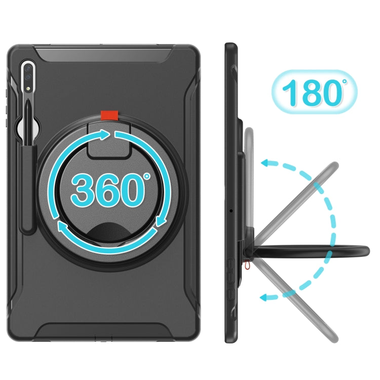 Impugnatura con impugnatura a rotazione 360 TPU + custodia per tablet PC, For Samsung Galaxy Tab S10 Ultra / S9 Ultra /  S8 Ultra