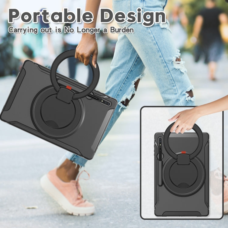 Impugnatura con impugnatura a rotazione 360 TPU + custodia per tablet PC, For Samsung Galaxy Tab S10 Ultra / S9 Ultra /  S8 Ultra