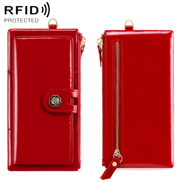 3506 Oil Wax Vintage Texture RFID Anti-Smagnetizzazione Portafoglio da donna