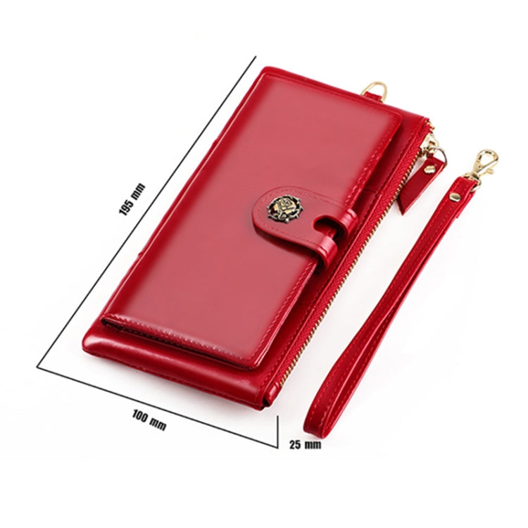 3506 Oil Wax Vintage Texture RFID Anti-Smagnetizzazione Portafoglio da donna