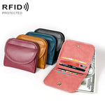 3537 Portamonete antifurto RFID corto pieghevole per donna