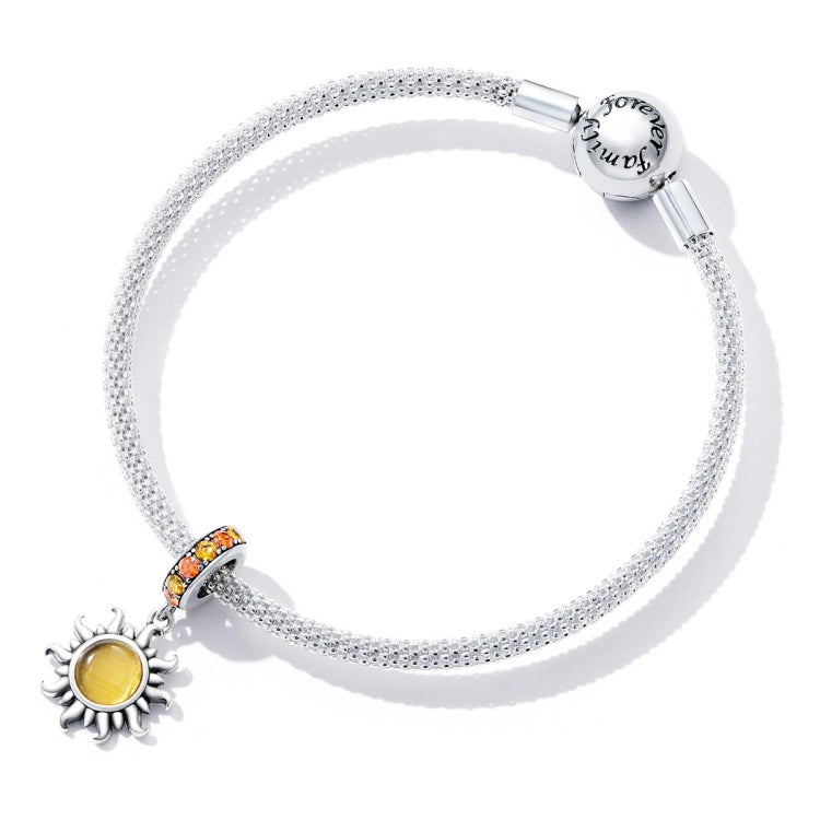 Accessori per collana braccialetto fai-da-te con ciondolo piccolo sole in argento sterling S925, Little Sun