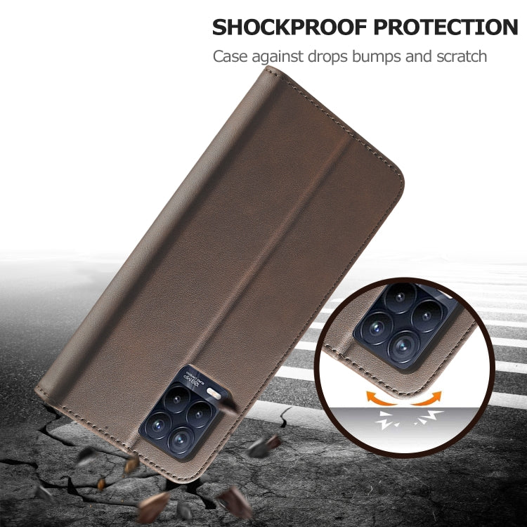 LC.IMEEKE Custodia per cellulare in pelle di vitello, For OPPO Realme 8 5G / Realme 9 5G / Realme Q3 5G / V13 5G / Q3i 5G