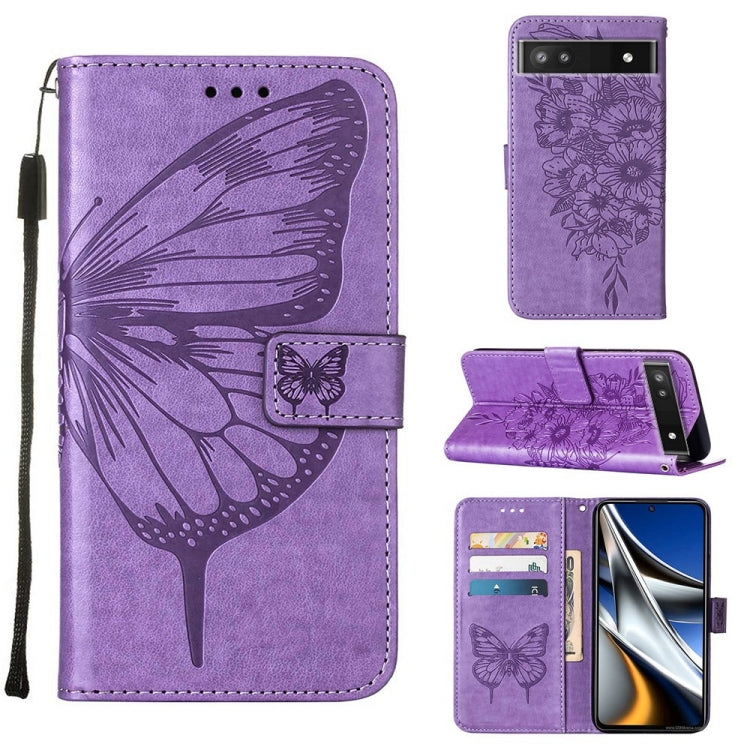 Custodia per telefono in pelle con farfalla goffrata, For Alcatel 1L 2021, For Google Pixel 6a 5G, For Google Pixel 7 5G