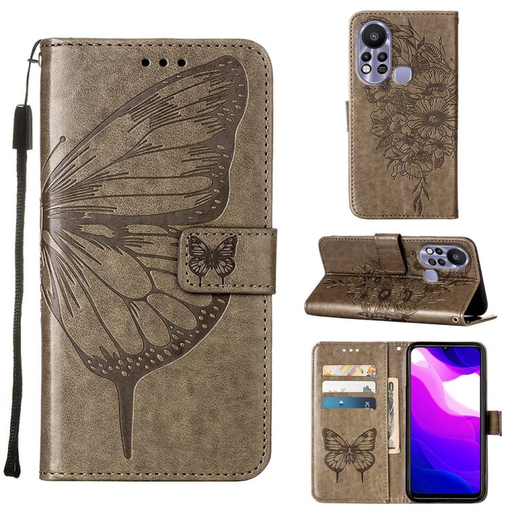 Custodia per telefono in pelle con farfalla goffrata, For Infinix Hot 10i / Smart 5 Pro, For Infinix Hot 11s, For Infinix Hot 11s NFC