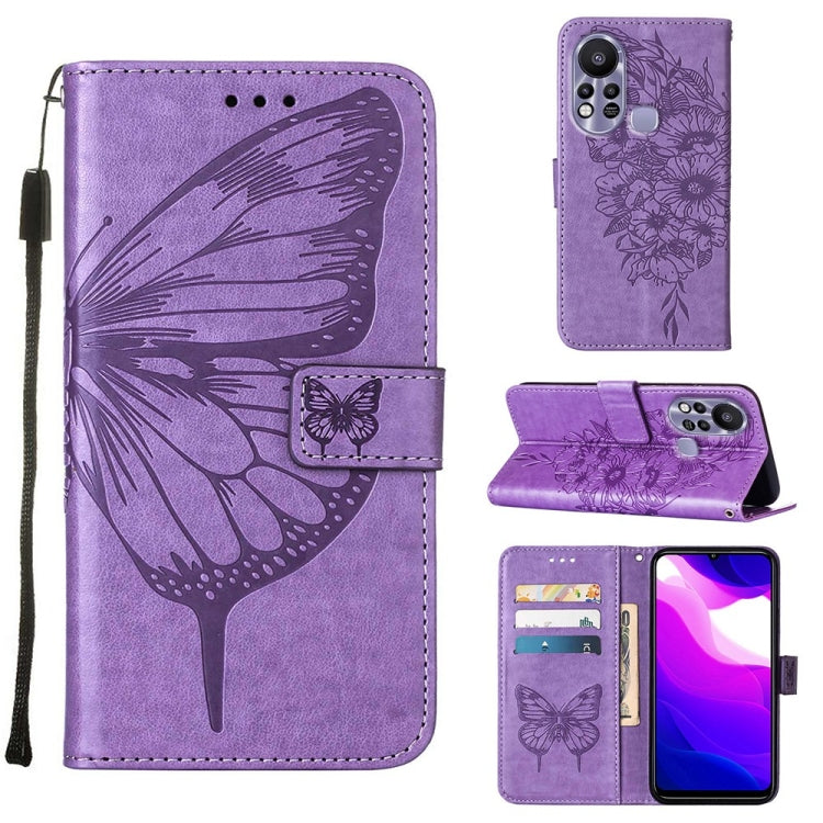 Custodia per telefono in pelle con farfalla goffrata, For Infinix Hot 10i / Smart 5 Pro, For Infinix Hot 11s, For Infinix Hot 11s NFC
