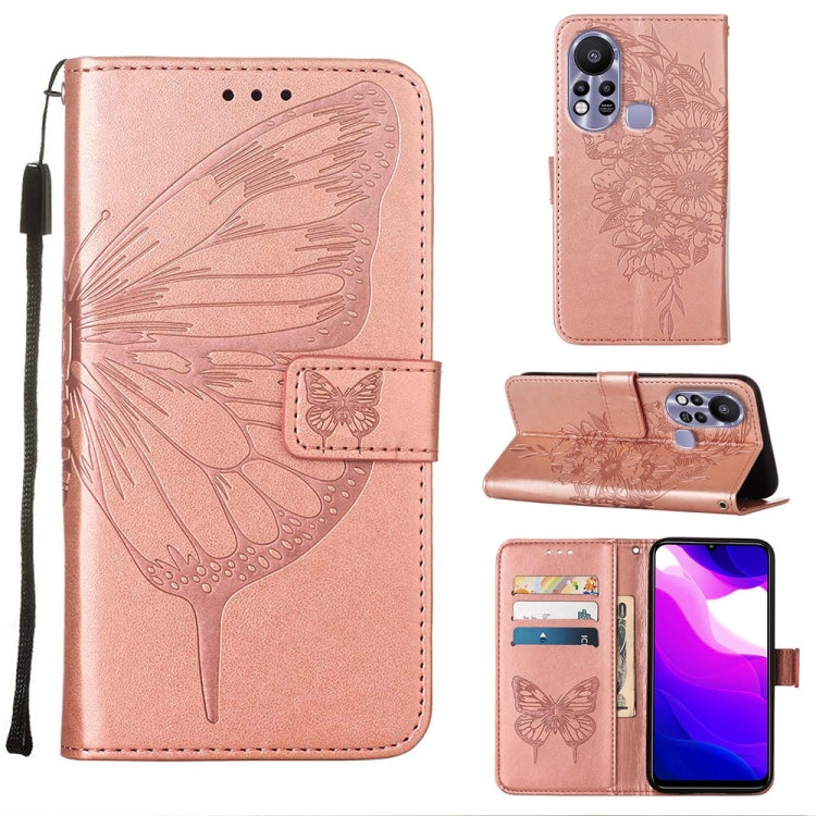 Custodia per telefono in pelle con farfalla goffrata, For Infinix Hot 10i / Smart 5 Pro, For Infinix Hot 11s, For Infinix Hot 11s NFC