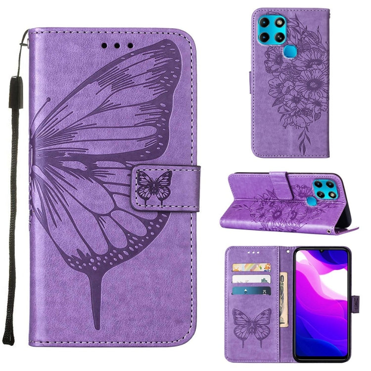 Custodia per telefono in pelle con farfalla goffrata, For Infinix Smart 6, For Infinix Zero X Neo, For Infinix Zero X / Zero X Pro