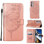 Custodia per telefono in pelle con farfalla goffrata, For Motorola Moto G Stylus 4G 2022, For Motorola Moto G22
