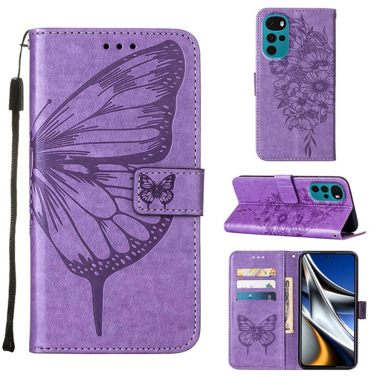 Custodia per telefono in pelle con farfalla goffrata, For Motorola Moto G Stylus 4G 2022, For Motorola Moto G22