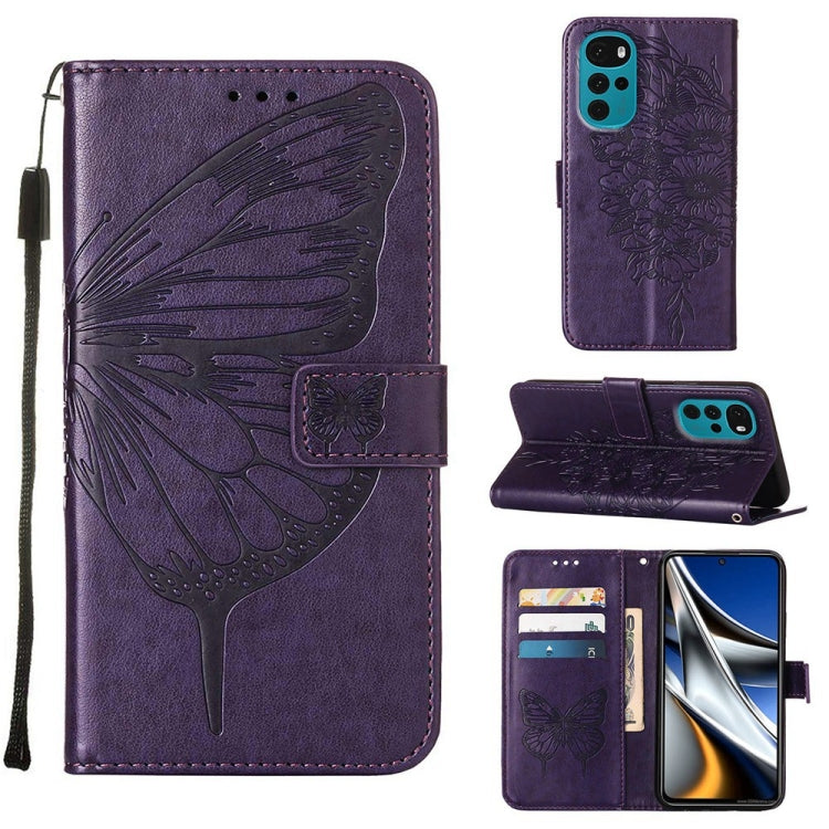 Custodia per telefono in pelle con farfalla goffrata, For Motorola Moto G Stylus 4G 2022, For Motorola Moto G22