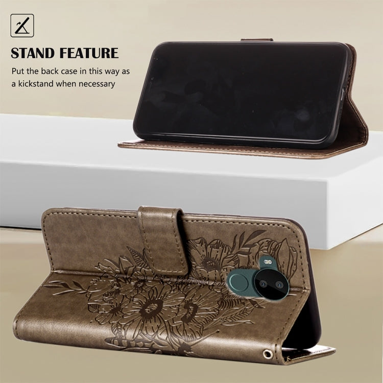 Custodia per telefono in pelle con farfalla goffrata, For Nokia C30, For Nokia G21 / G11, For Nokia G300