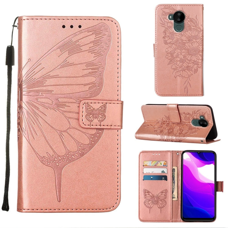 Custodia per telefono in pelle con farfalla goffrata, For Nokia C30, For Nokia G21 / G11, For Nokia G300