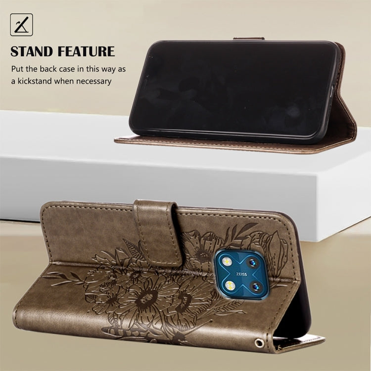 Custodia per telefono in pelle con farfalla goffrata, For Nokia XR20