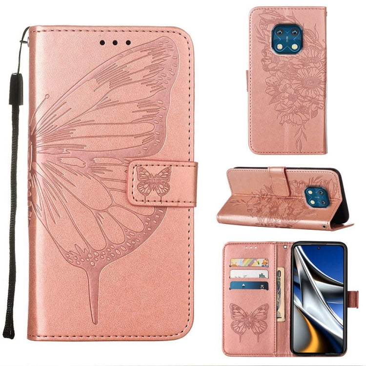 Custodia per telefono in pelle con farfalla goffrata, For Nokia XR20