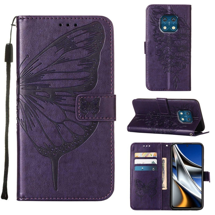 Custodia per telefono in pelle con farfalla goffrata, For Nokia XR20