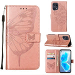 Custodia per telefono in pelle con farfalla goffrata, For OPPO A55s 5G Global, For OPPO Find X5, For OPPO Find X5 Pro