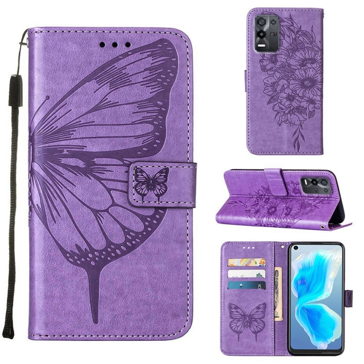 Custodia per telefono in pelle con farfalla goffrata, For OPPO K9X 5G, For OPPO Realme C35, For OPPO Realme GT2 Pro