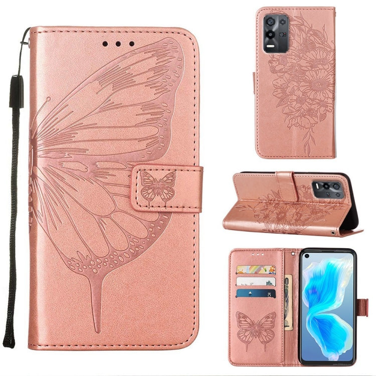 Custodia per telefono in pelle con farfalla goffrata, For OPPO K9X 5G, For OPPO Realme C35, For OPPO Realme GT2 Pro