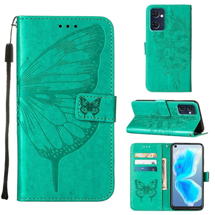 Custodia per telefono in pelle con farfalla goffrata, For OPPO Reno5 Pro+ 5G/Find X3 Neo, For OPPO Reno7 5G Global/Find X5 Lite, For OPPO Realme 9 Pro+ 5G