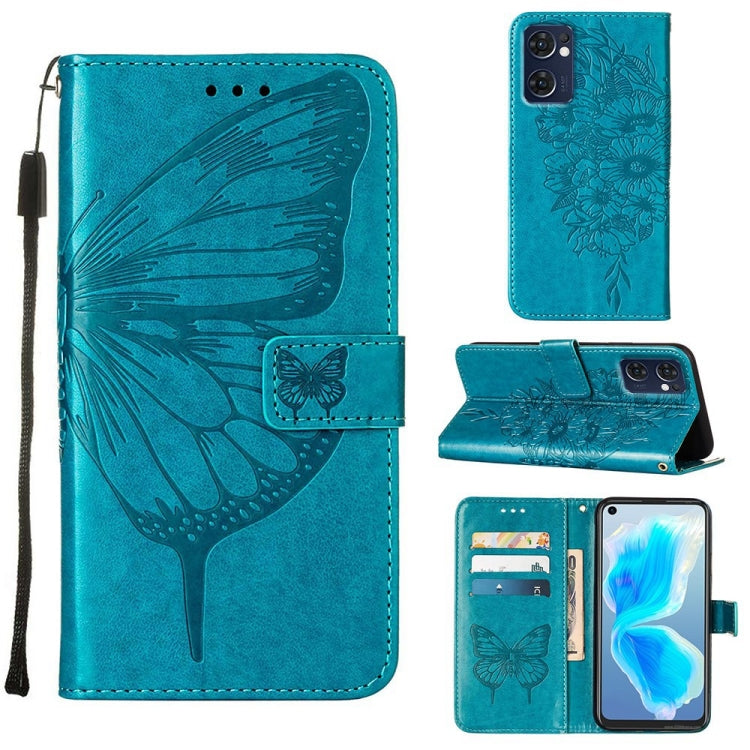 Custodia per telefono in pelle con farfalla goffrata, For OPPO Reno5 Pro+ 5G/Find X3 Neo, For OPPO Reno7 5G Global/Find X5 Lite, For OPPO Realme 9 Pro+ 5G