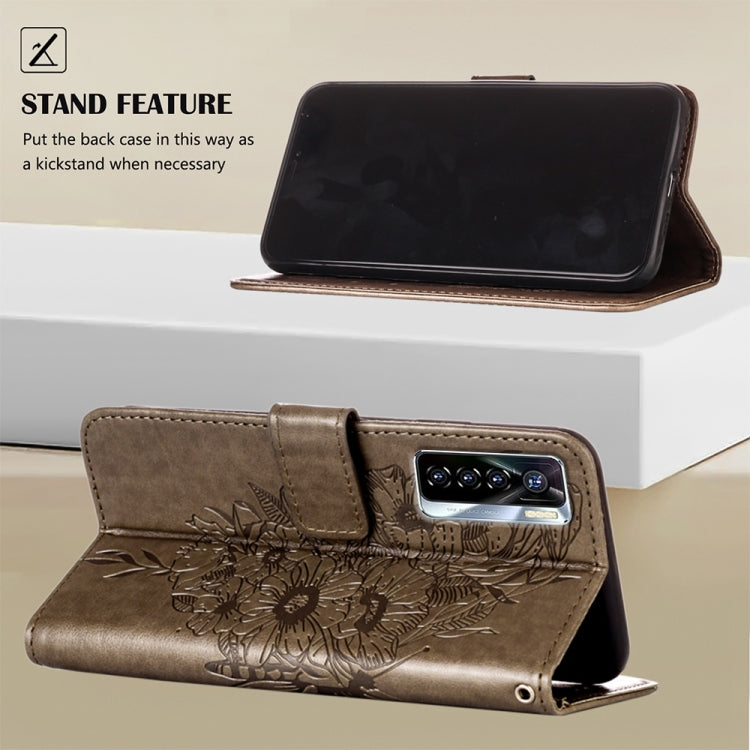 Custodia per telefono in pelle con farfalla goffrata, For Tecno Camon 17 Pro, For Tecno Camon 18 Premier, For Tecno Camon 18i